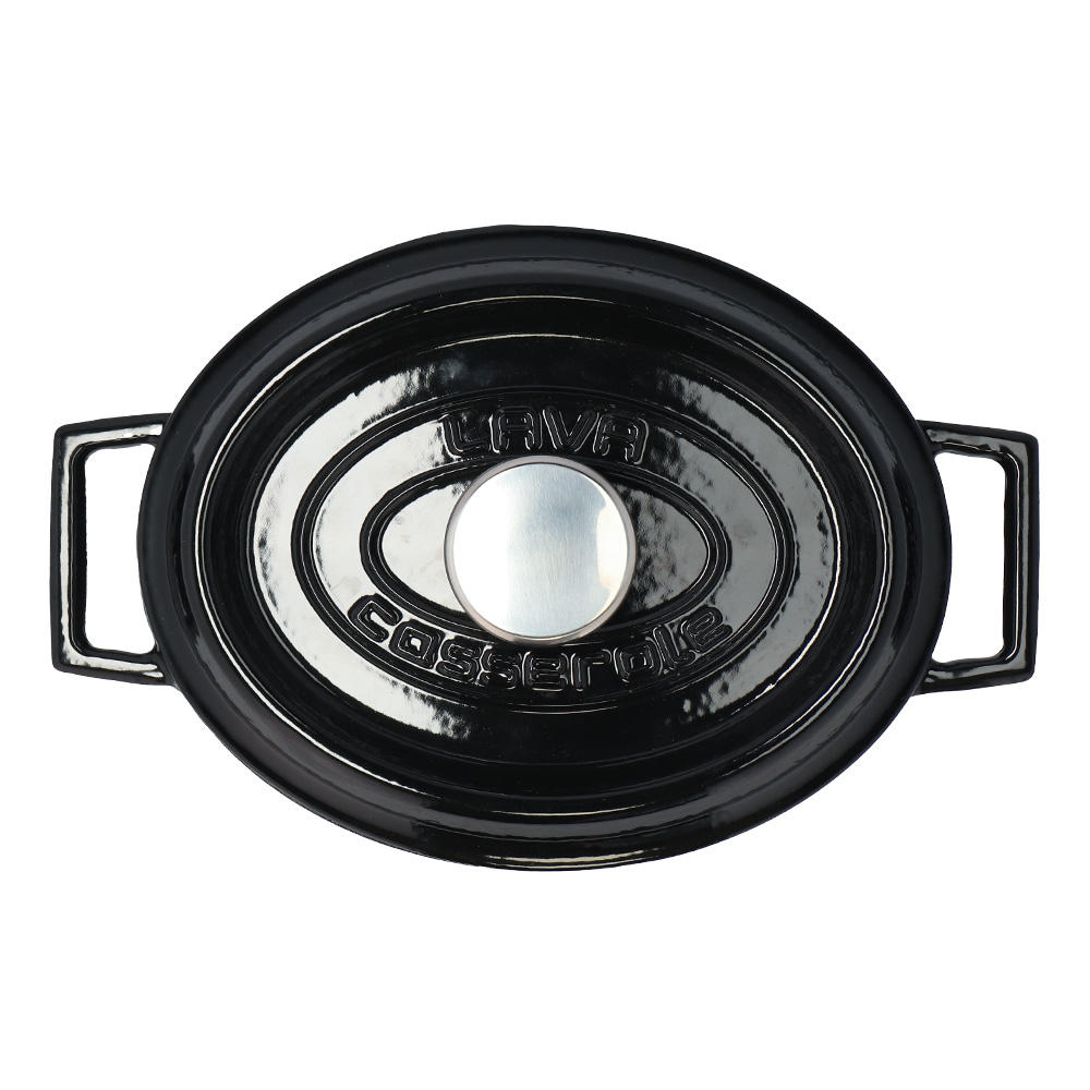 【ポイント20倍】LAVA 鋳鉄ホーロー鍋 オーバルキャセロール 25cm Shiny Black LV0083