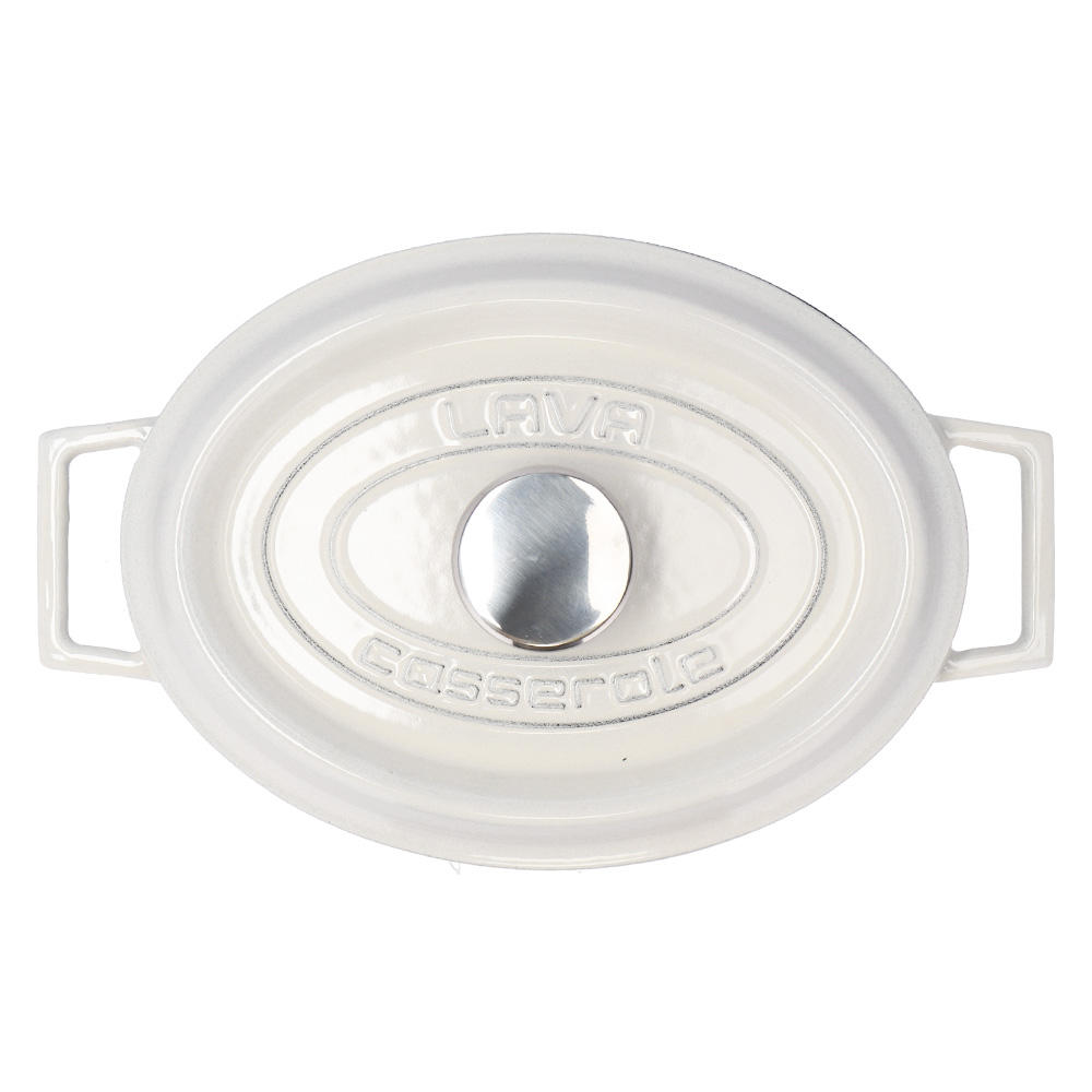 LAVA 鋳鉄ホーロー鍋 オーバルキャセロール 27cm MAJOLICA WHITE LV0106