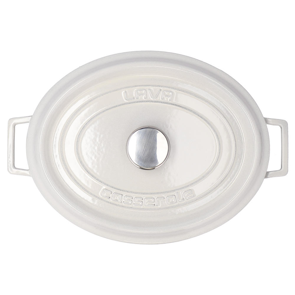 【ポイント20倍】LAVA 鋳鉄ホーロー鍋 オーバルキャセロール 33cm MAJOLICA WHITE LV0108