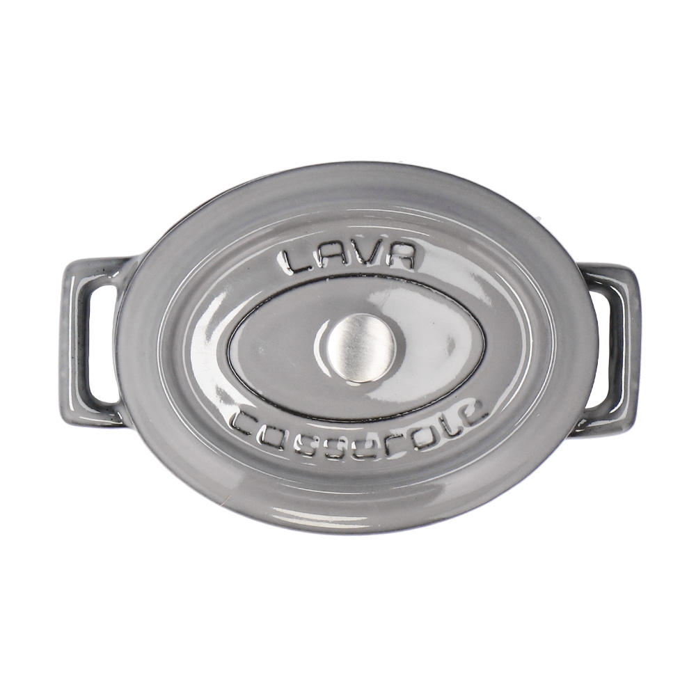LAVA 鋳鉄ホーロー鍋 オーバルキャセロール 10cm MAJOLICA GRAY LV0120