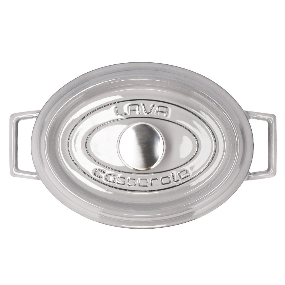 LAVA 鋳鉄ホーロー鍋 オーバルキャセロール 27cm MAJOLICA GRAY LV0122