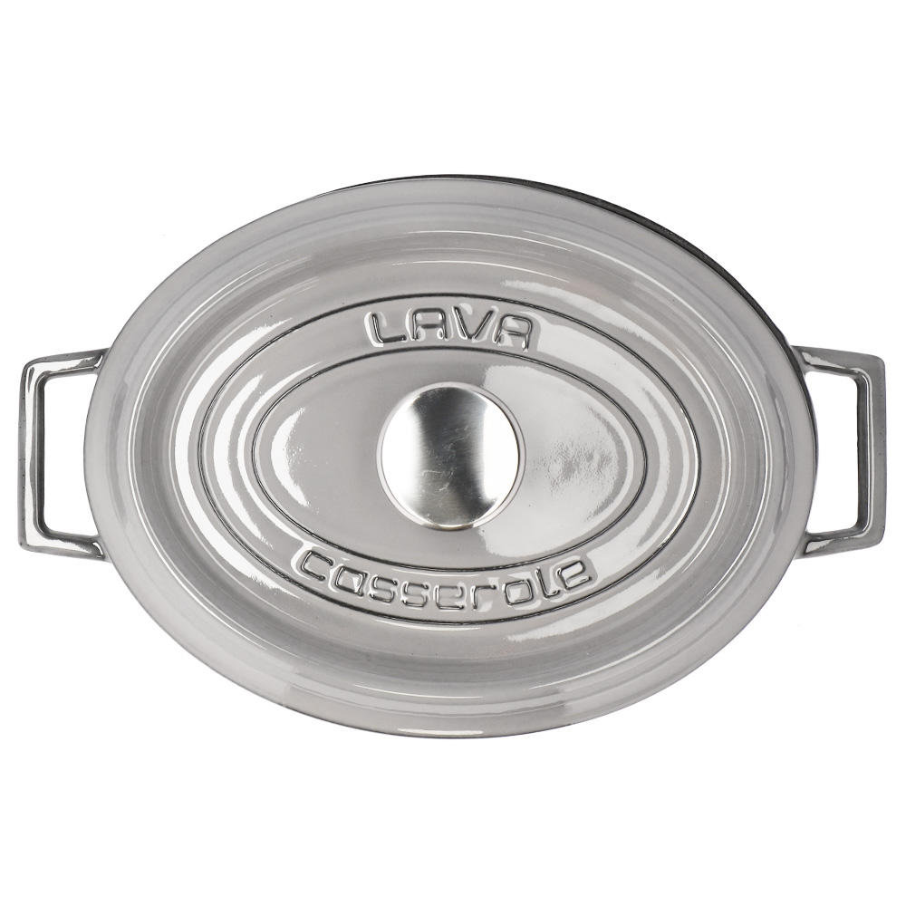 LAVA 鋳鉄ホーロー鍋 オーバルキャセロール 29cm MAJOLICA GRAY LV0123