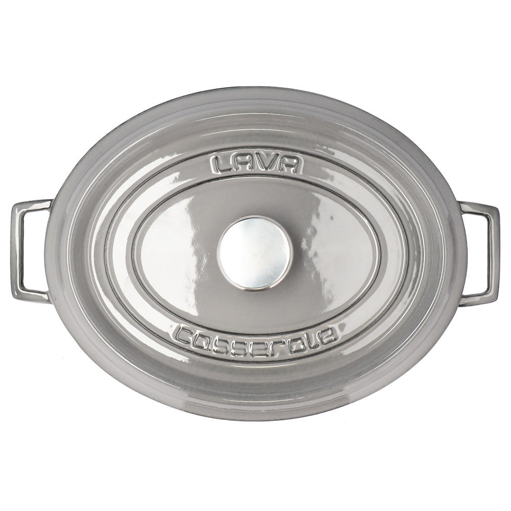 【ポイント20倍】LAVA 鋳鉄ホーロー鍋 オーバルキャセロール 33cm MAJOLICA GRAY LV0124