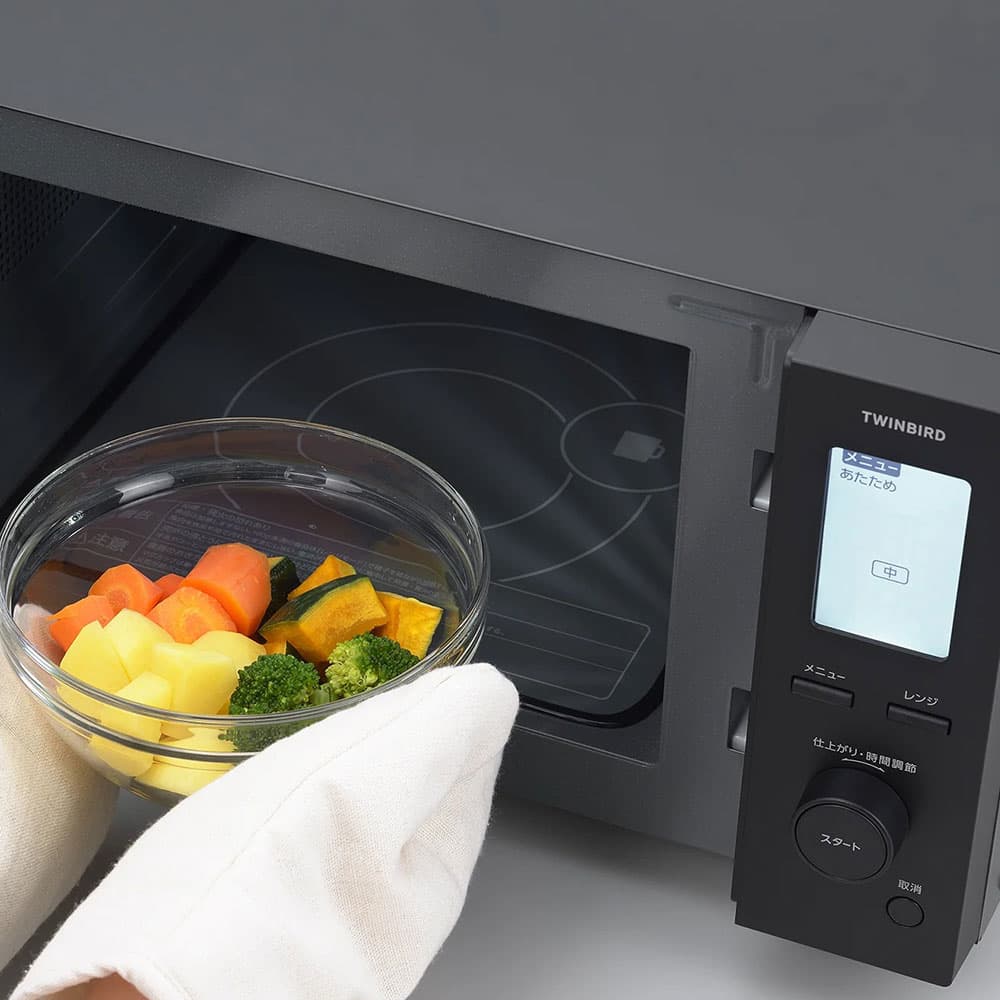 ツインバード センサー付フラット電子レンジ 18L ブラック DR-F282B