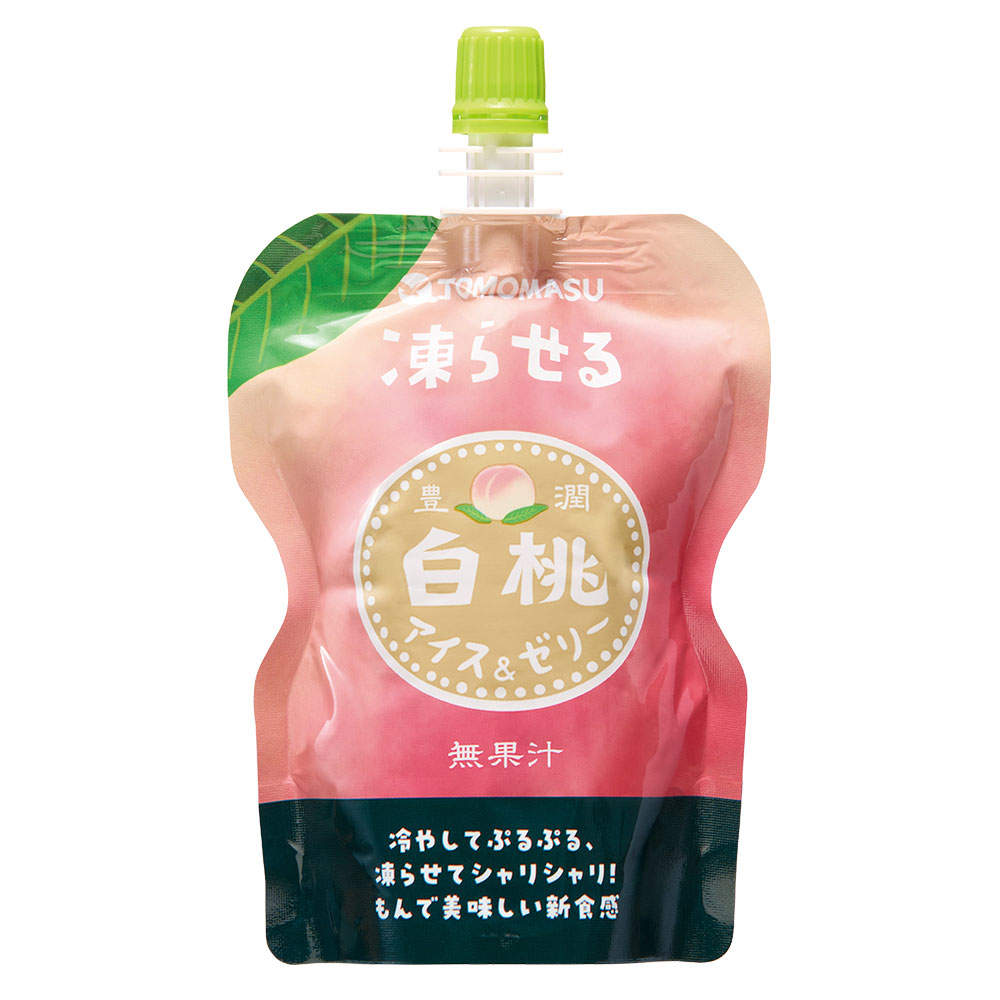 【送料弊社負担】友桝飲料 果実アイス＆ゼリー 2種セット スイカ 白桃 130g 12個【他商品と同時購入不可】