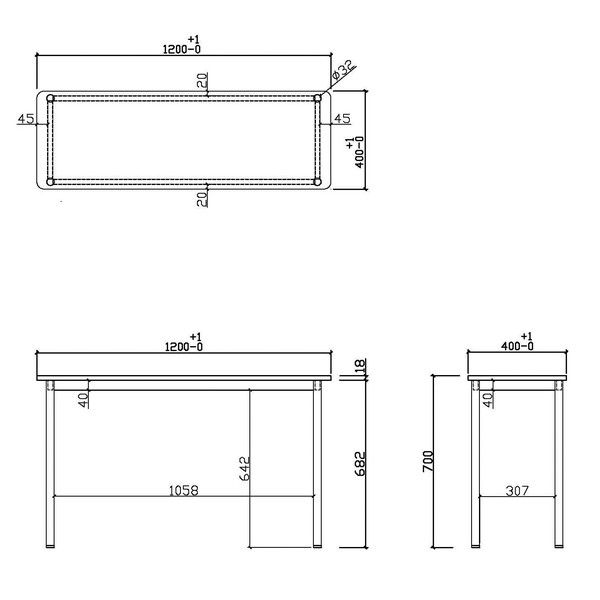 アール・エフ・ヤマカワ RFシンプルテーブル W1200×D400 ホワイト RFSPT-1240