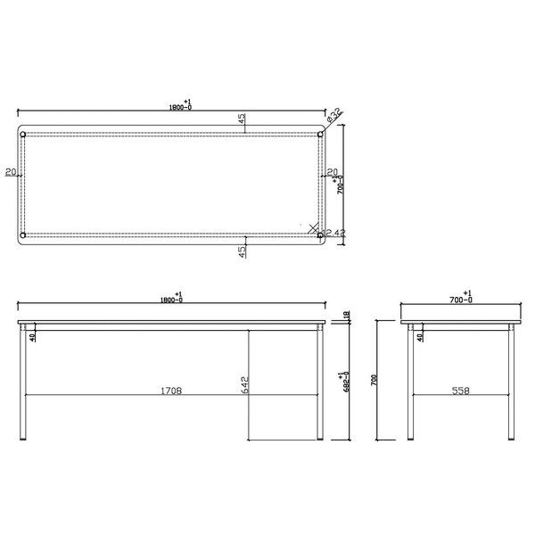 アール・エフ・ヤマカワ RFシンプルテーブル W1800×D700 ナチュラル RFSPT-1870