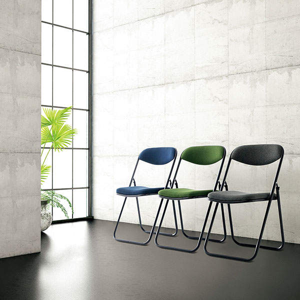 サンケイ 折りたたみ椅子 厚張り 布張り 連結可能 ブラックフレーム グレー 4脚セット SCF20-MYD-PST-MGR