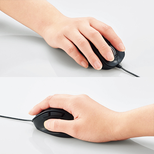 エレコム 有線マウス 握りの極み USB接続 BlueLEDマウス Sサイズ 5ボタン ブラック M-XGS10UBBK
