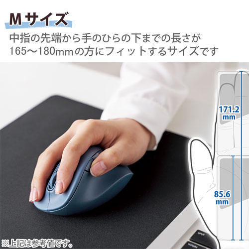 エレコム 無線マウス 静音 EX-G 5ボタン Mサイズ ブルー M-XGM30DBSKBU