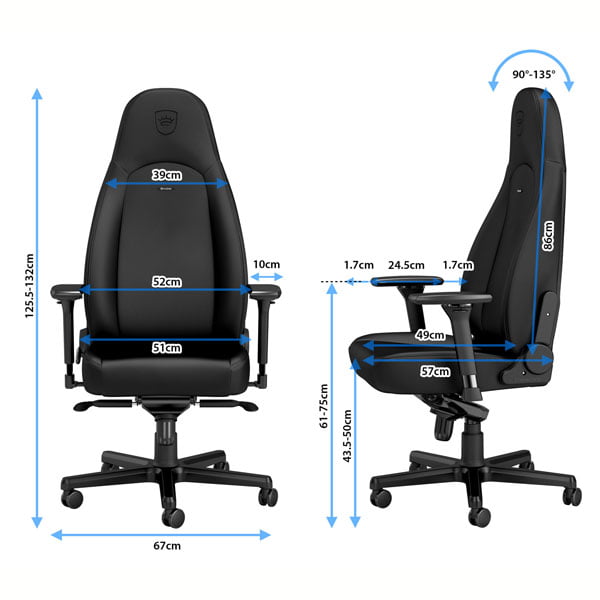 noblechairs ゲーミングチェア ICON Black Edition NBL-ICN-PU-BED-SGL