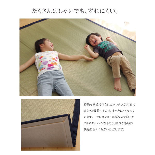 イケヒコ 純国産 い草ラグカーペット F-MUKU 約191×250cm 麻