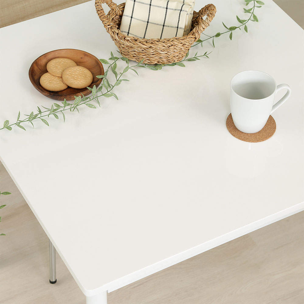 不二貿易 ダイニングテーブル シュクル 幅75cm ホワイト 正方形 84132