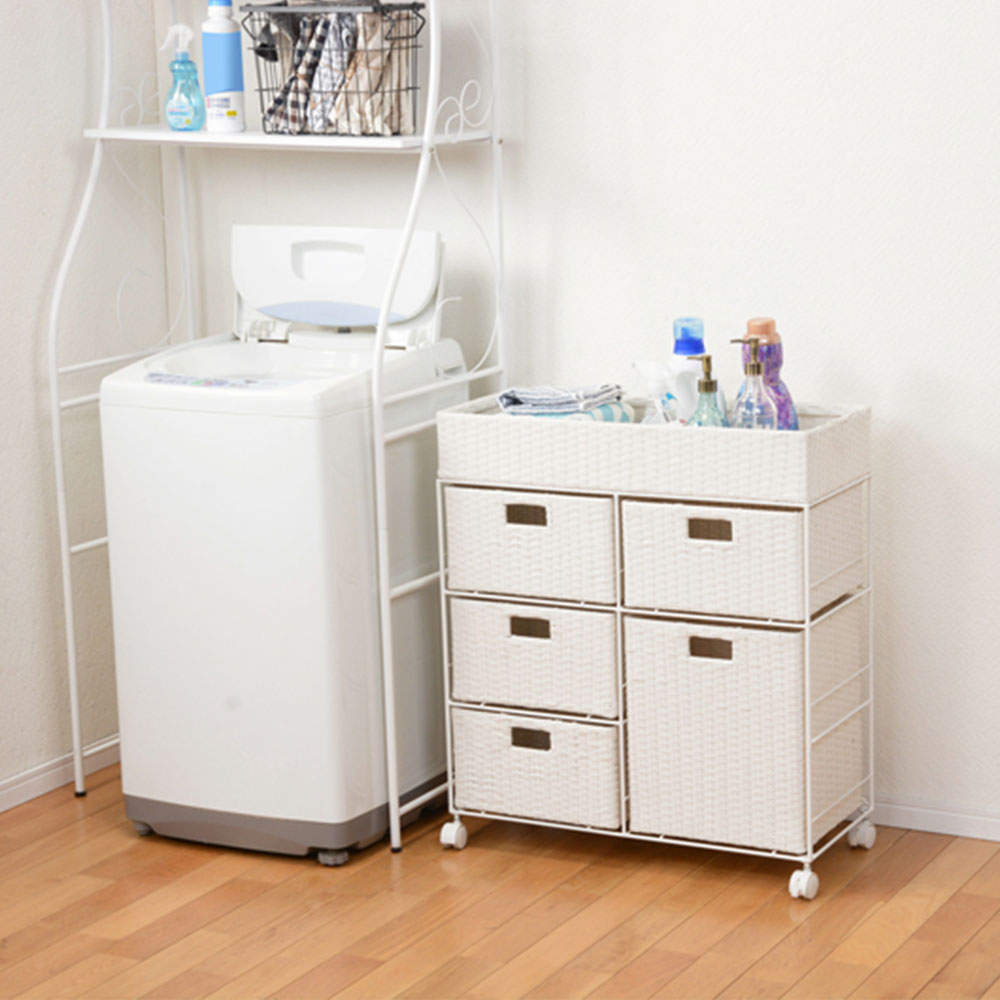 萩原 ランドリーラック ホワイト RAN-2417WH