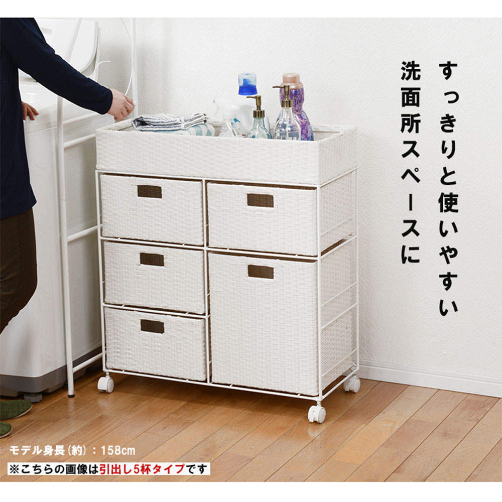 萩原 ランドリーラック ホワイト RAN-2418WH