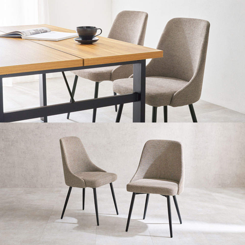 萩原 チェア 2脚セット ファブリックグレー LC-4860GY