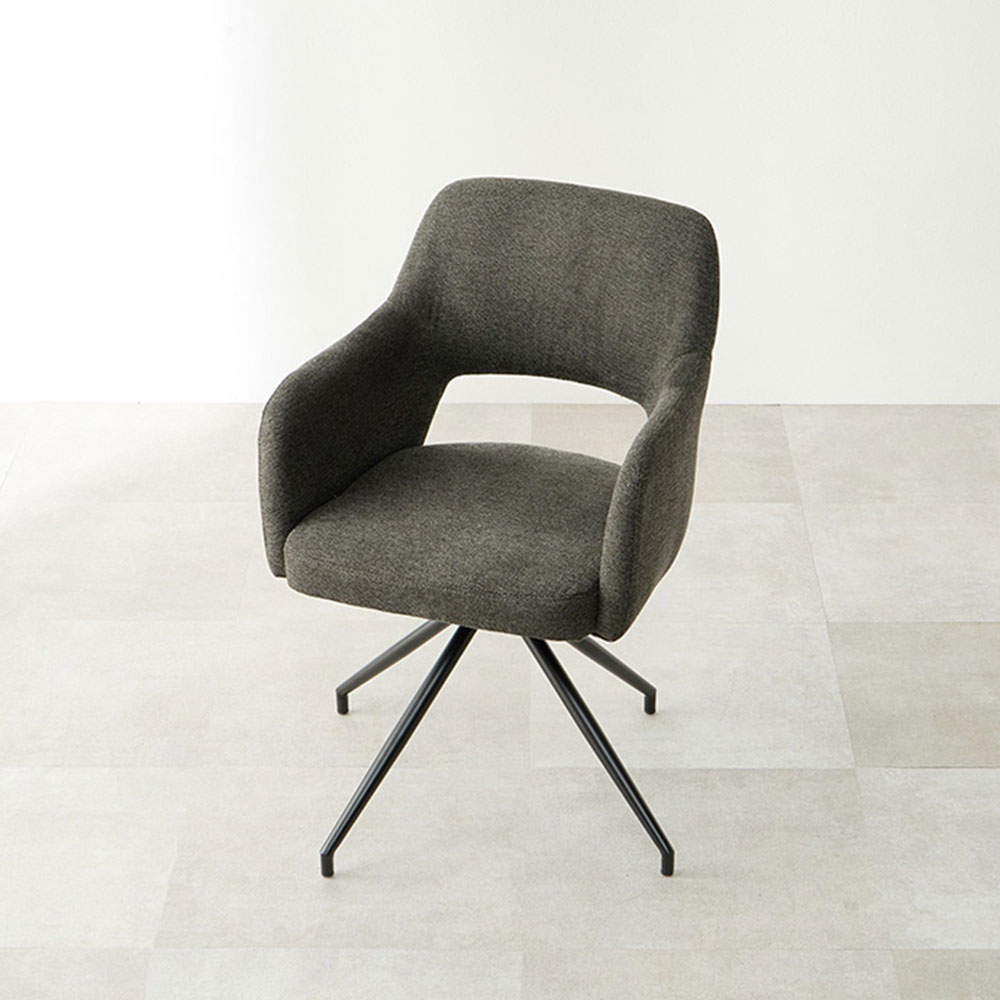 萩原 スィーベルチェア ファブリックダークグレー LC-4862DGY