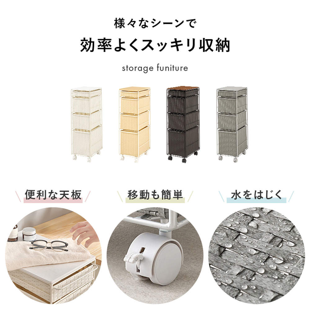 萩原 ランドリーチェスト ホワイト RAN-2464WH