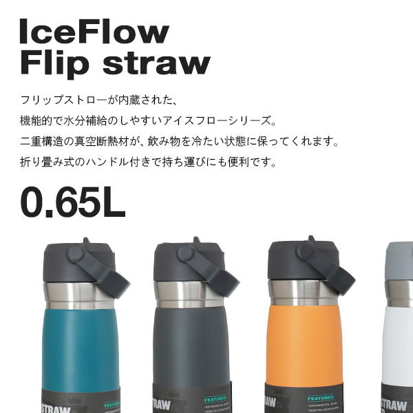 Go Flip Straw Water Bottle, 0.65L