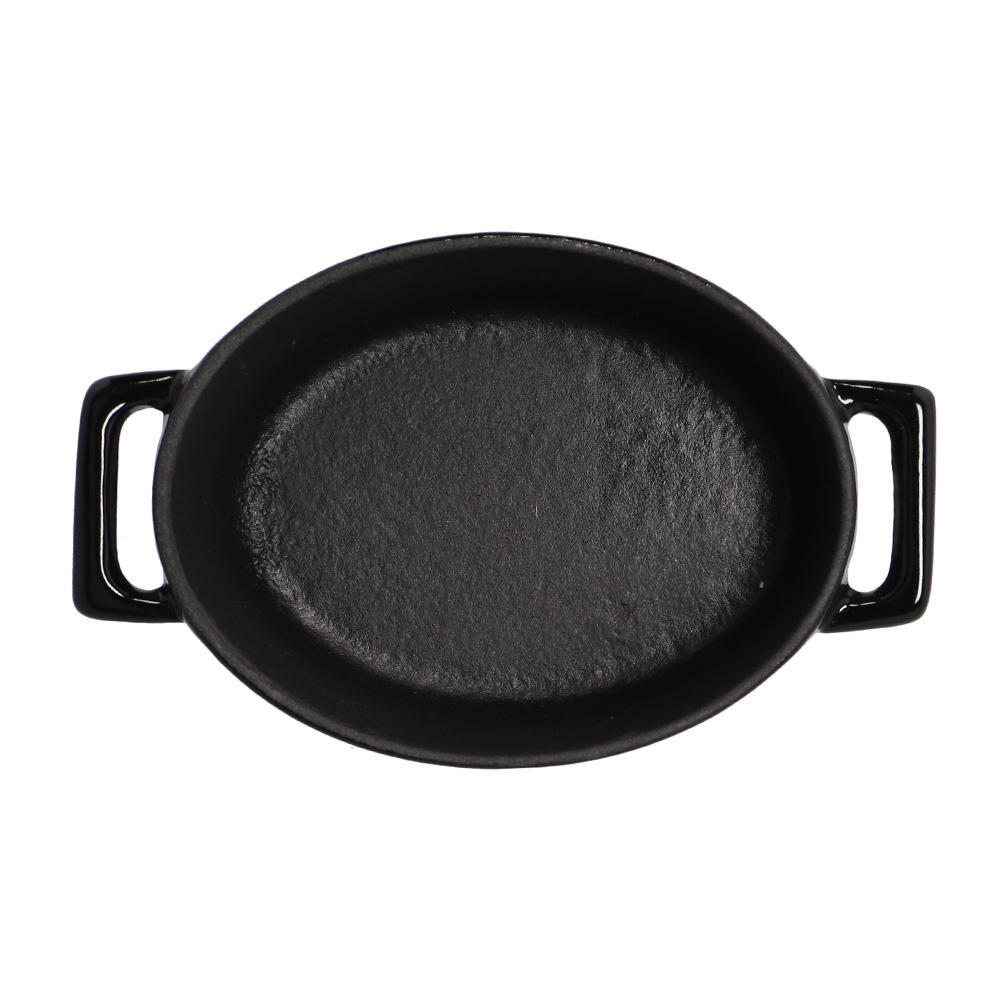 LAVA 鋳鉄ホーロー鍋 オーバルキャセロール 10cm Shiny Black LV0082