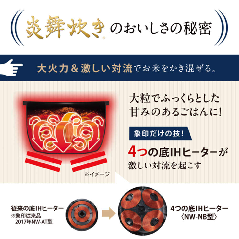 象印マホービン 炊飯器 炎舞炊き 圧力IH炊飯ジャー 5.5合 スレートブラック NW-NB10-BZ