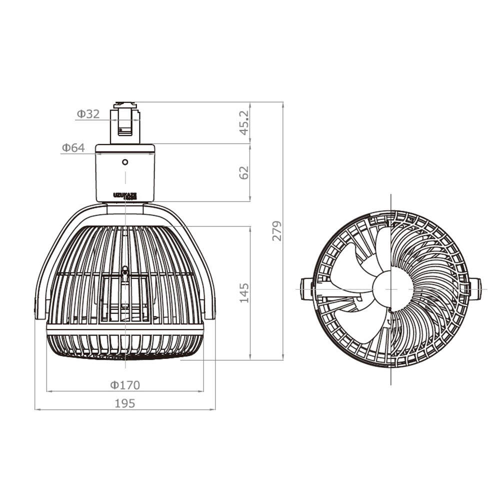 スワン電器 Slimac UZUAKZE RAILFAN マットホワイト SRF-251MWH