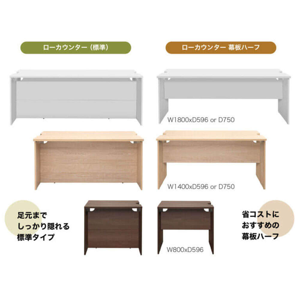 アール・エフ・ヤマカワ 木製カウンター テンポ ローカウンター W1400×D750 ウォルナット RFTLC-1475DM