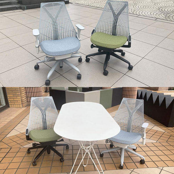 HermanMiller×Garage セイルチェア アームレス ブラック＆フォグ HEMCELLEAL1