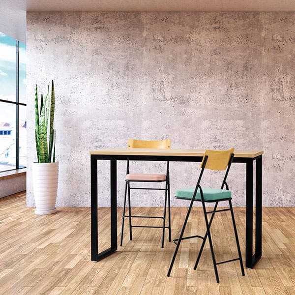 サンケイ 折りたたみハイチェア 厚張り 布張り 背合板色ナチュラル セージ CF73-MY-PST-SJ