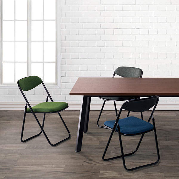 サンケイ 折りたたみ椅子 厚張り 布張り 連結可能 ブラックフレーム ダークグリーン 4脚セット SCF20-MYD-PST-MDG