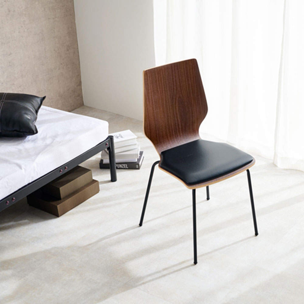 萩原 ダイニングチェア LAGO PVCクッション付 ダークブラウン LC-4488DBR