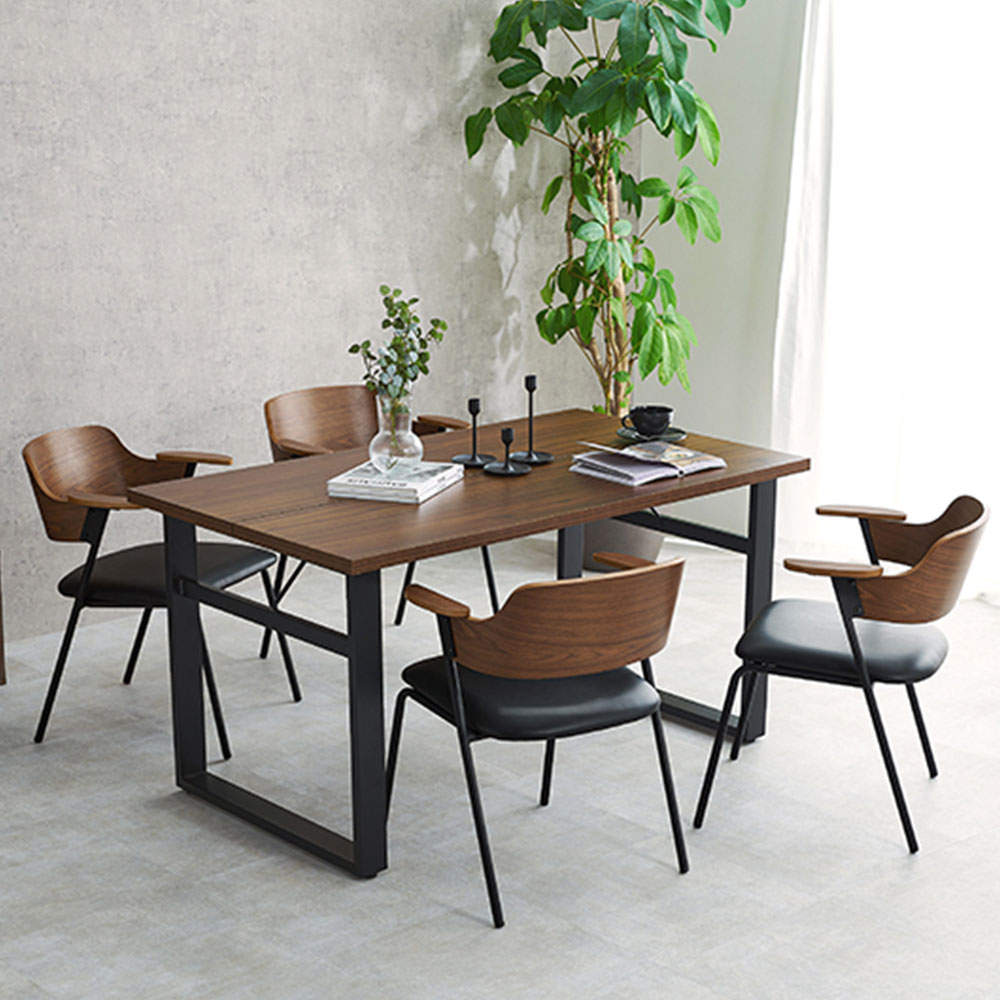 萩原 ダイニングチェア Mix ブラウン/ブラック LC-4835BR-PBK