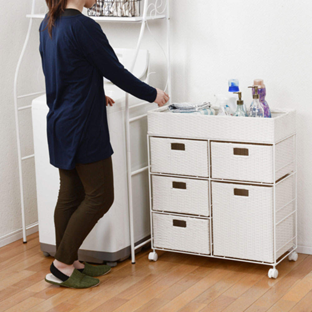 萩原 ランドリーラック ホワイト RAN-2417WH