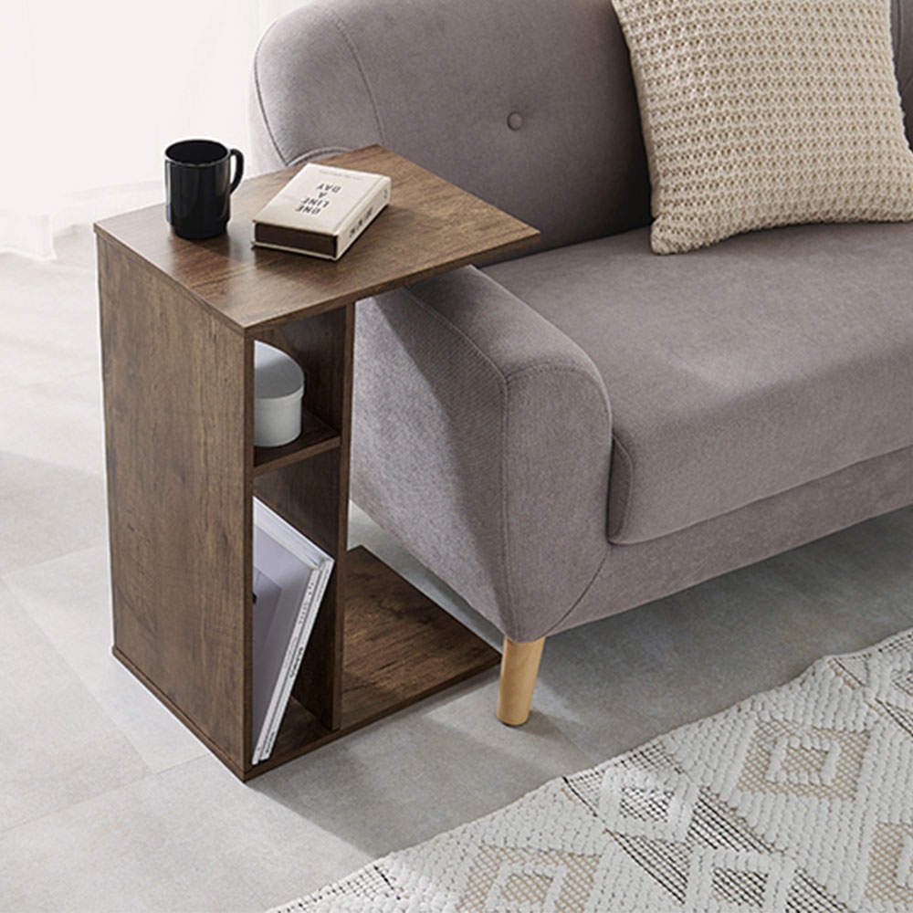 【送料弊社負担】萩原 サイドテーブル ブラウン RT-1119BR【他商品と同時購入不可】