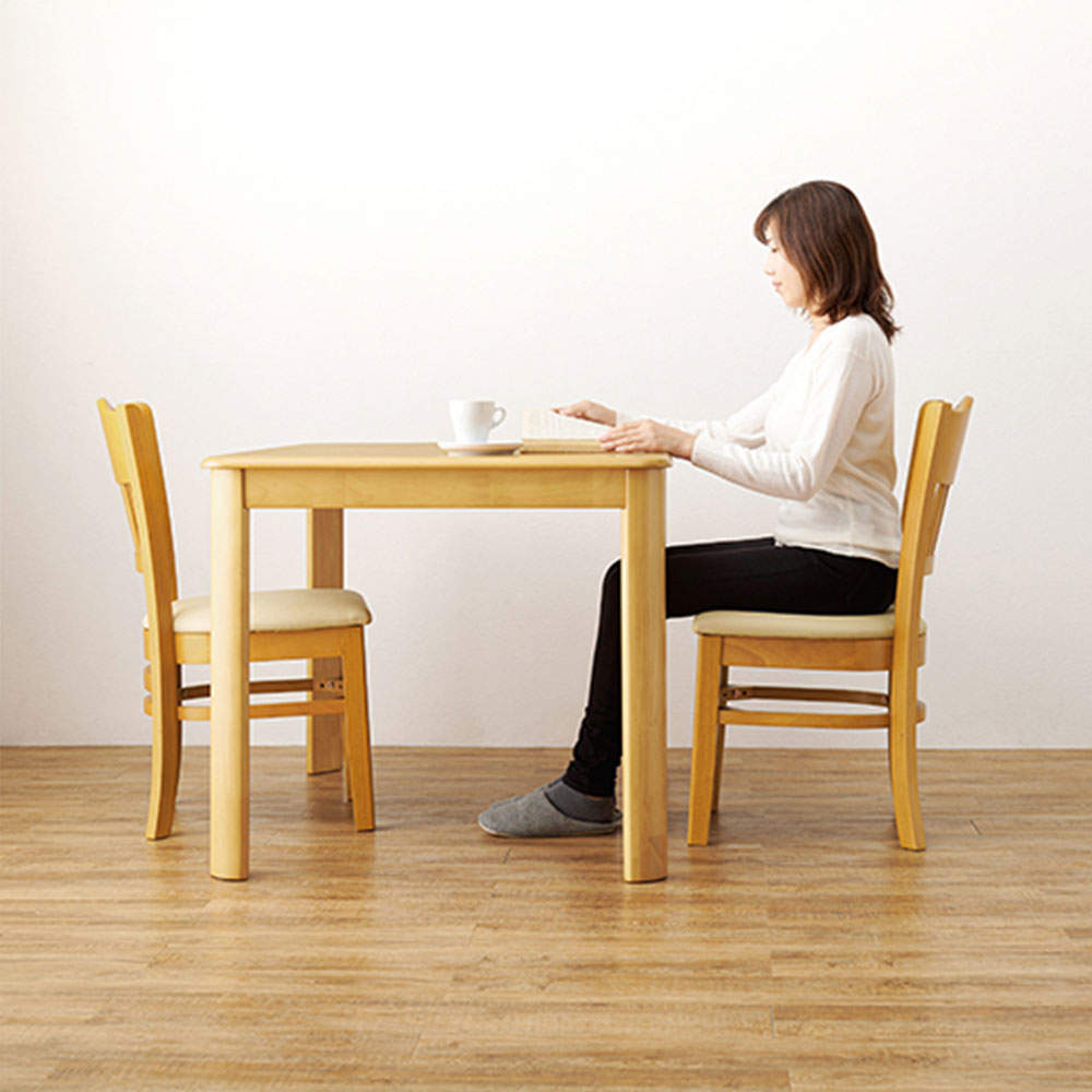 萩原 ダイニングチェアー 2脚セット ナチュラル PVCレザー VC-7593NA