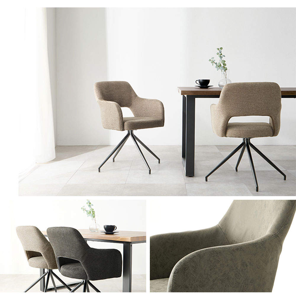 萩原 スィーベルチェア ファブリックダークグレー LC-4862DGY