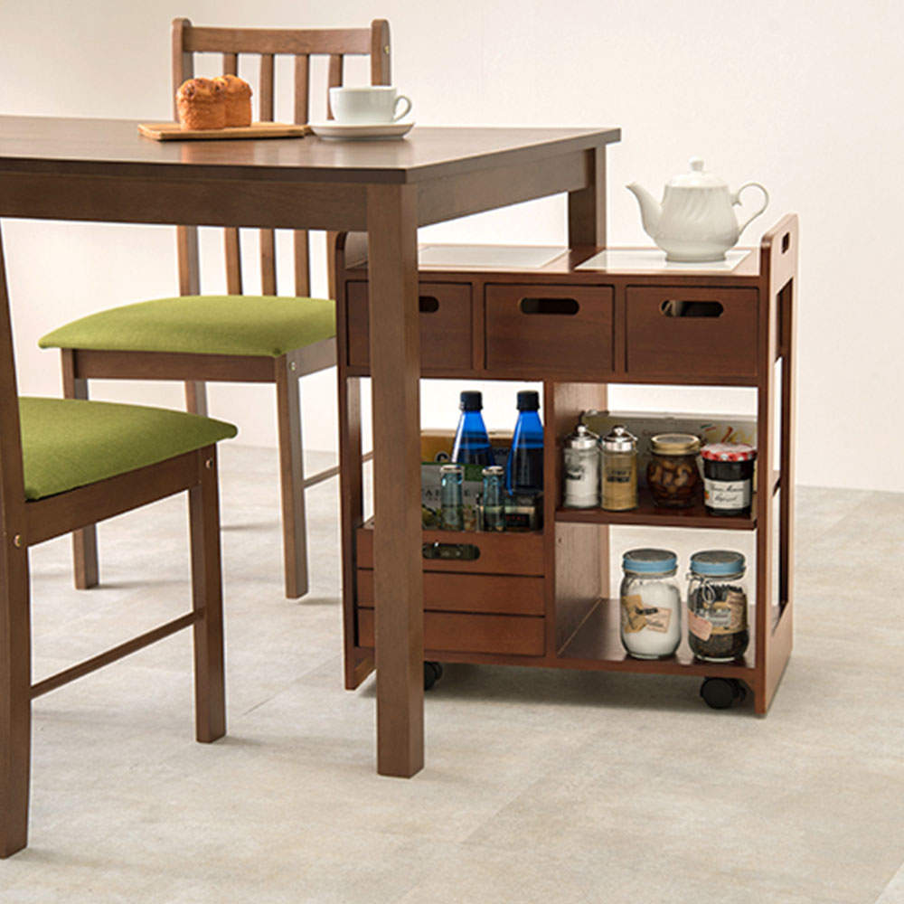 萩原 キッチンワゴン ブラウン MUD-6410BR