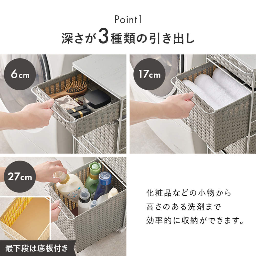 萩原 ランドリーチェスト ホワイト RAN-2464WH