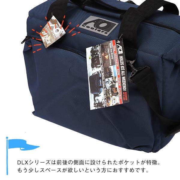 AO Coolers エーオークーラーズ 保冷バッグ 24Pack Deluxe Canvas Soft Cooler 24パック キャンバス DLX  ソフト クーラー Navy Blue ネイビー 23L