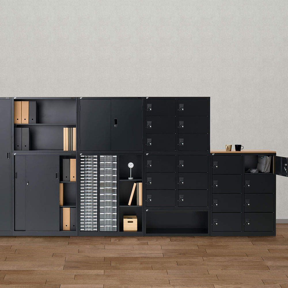 生興 ALZシリーズ オープン書庫 ブラック W880xD380×H360mm ALZK-K31