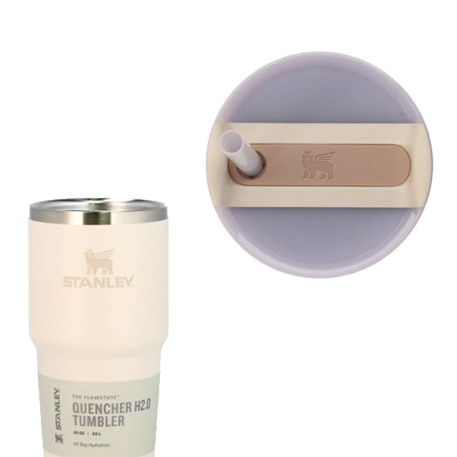 STANLEY スタンレー The Quencher H2.O FlowState Tumbler 真空 スリムクエンチャー クリーム 0.6L 20oz