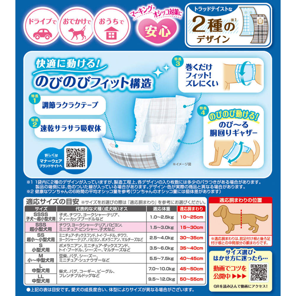 ユニ・チャーム マナーウェア 男の子用 超小型犬 SSSサイズ 52枚入×8個