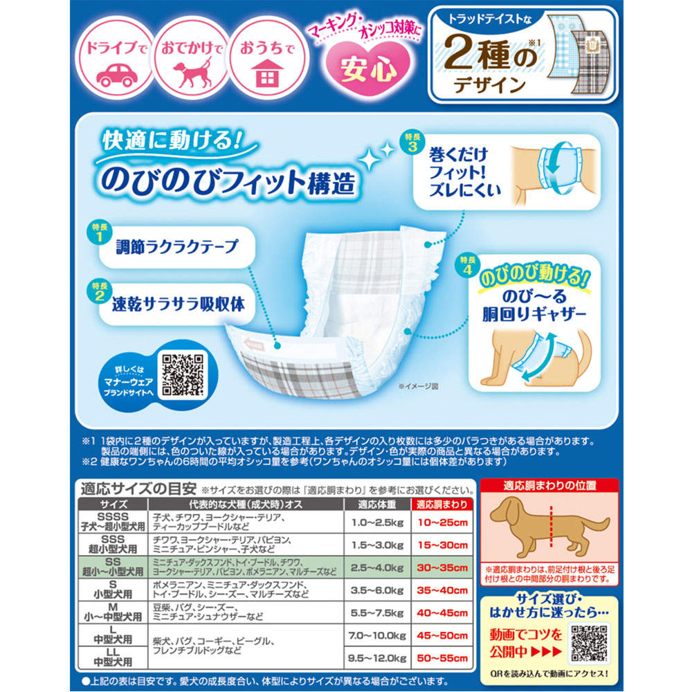 ユニ・チャーム マナーウェア 男の子用 超小～小型犬 SSサイズ 48枚入×8個