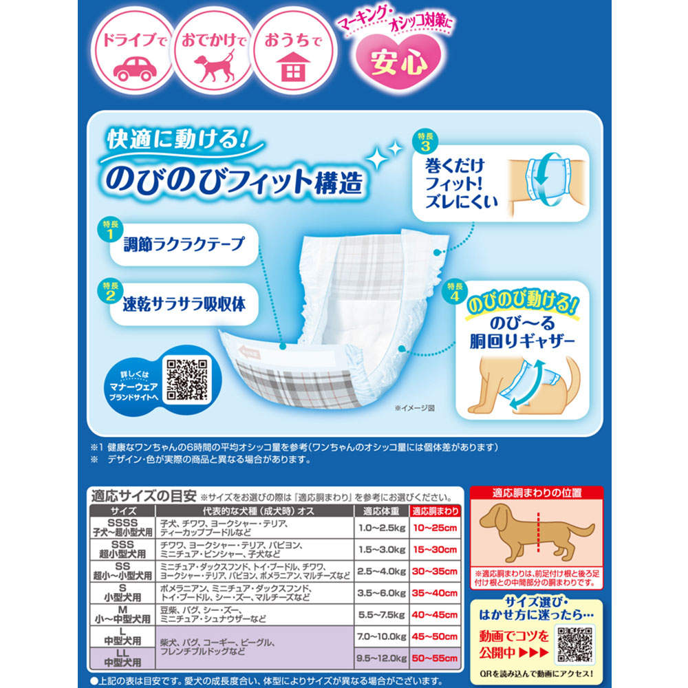 ユニ・チャーム マナーウェア 男の子用 中型犬 LLサイズ 32枚入×8個