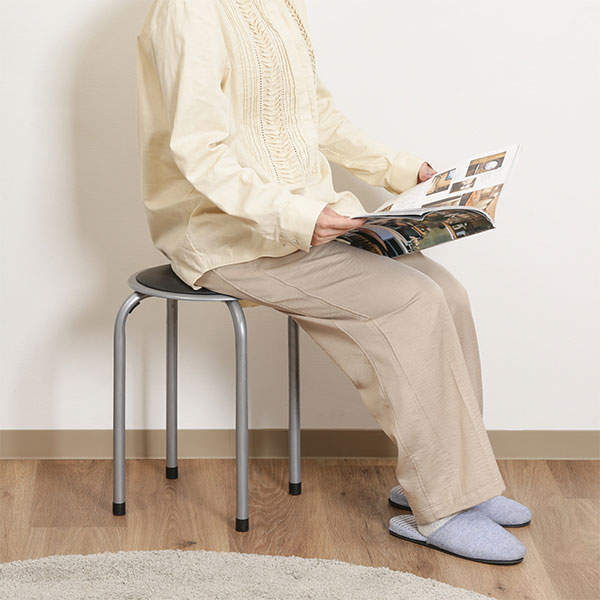 パイプ丸椅子 FB-01BK 12脚セット 88623