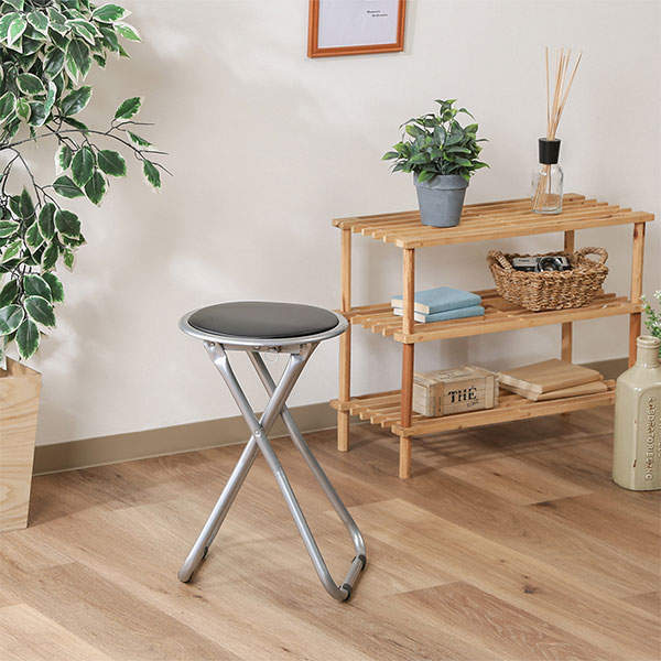 折りたたみパイプ丸椅子 FB-02BK 6脚セット 88624