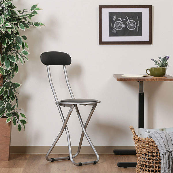 折りたたみパイプ丸椅子 FB-32BK 6脚セット 88625