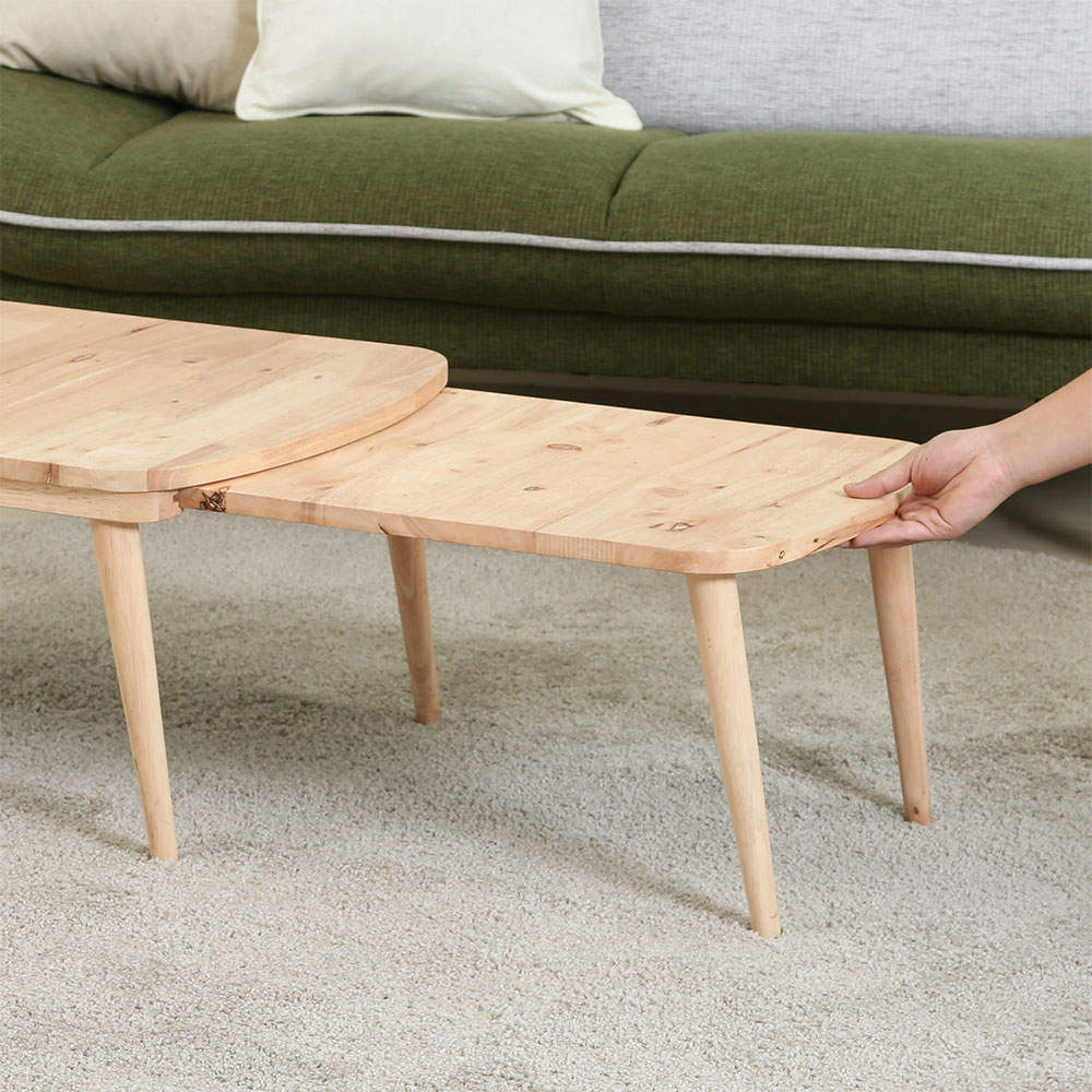 Natural Signature 天然木 センターテーブル SLIDE 幅70～120cm 伸縮式 37019