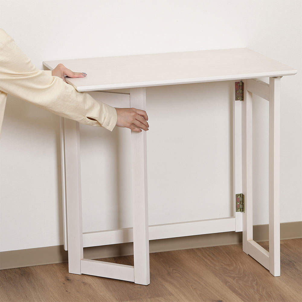 不二貿易 フォールディングテーブル 幅70cm ミラン ホワイト 10882