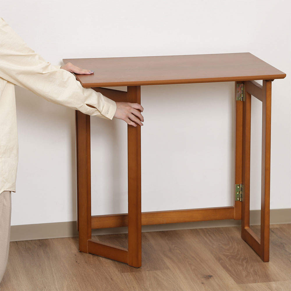 不二貿易 フォールディングテーブル 幅70cm ミラン ブラウン 95782